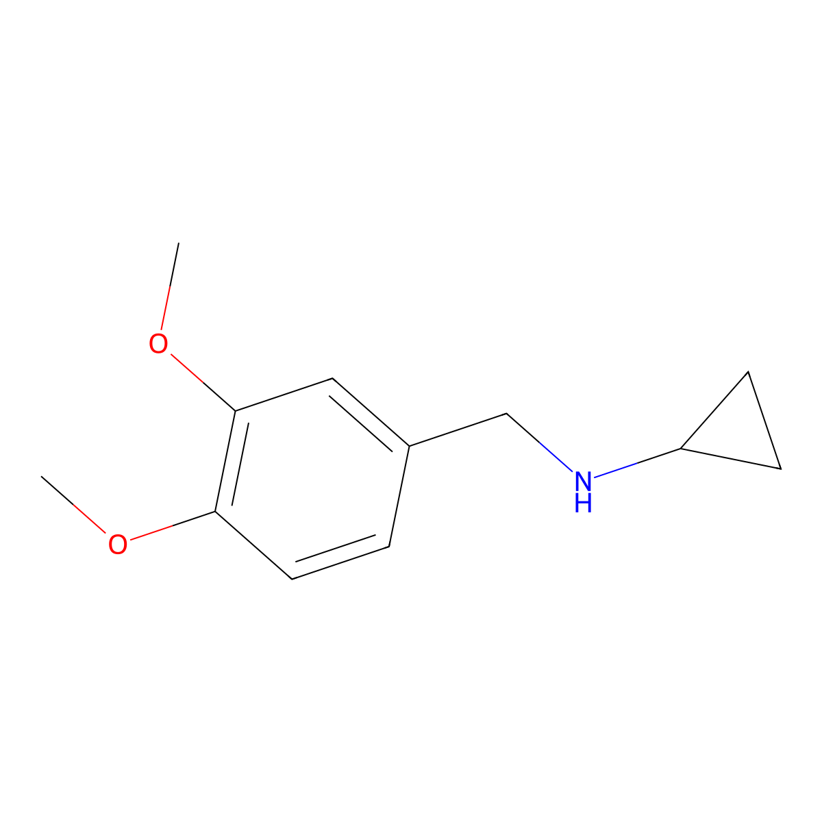 N-[(3,4-dimethoxyphenyl)methyl]cyclopropanamine molecular structure, CAS 625437-32-3