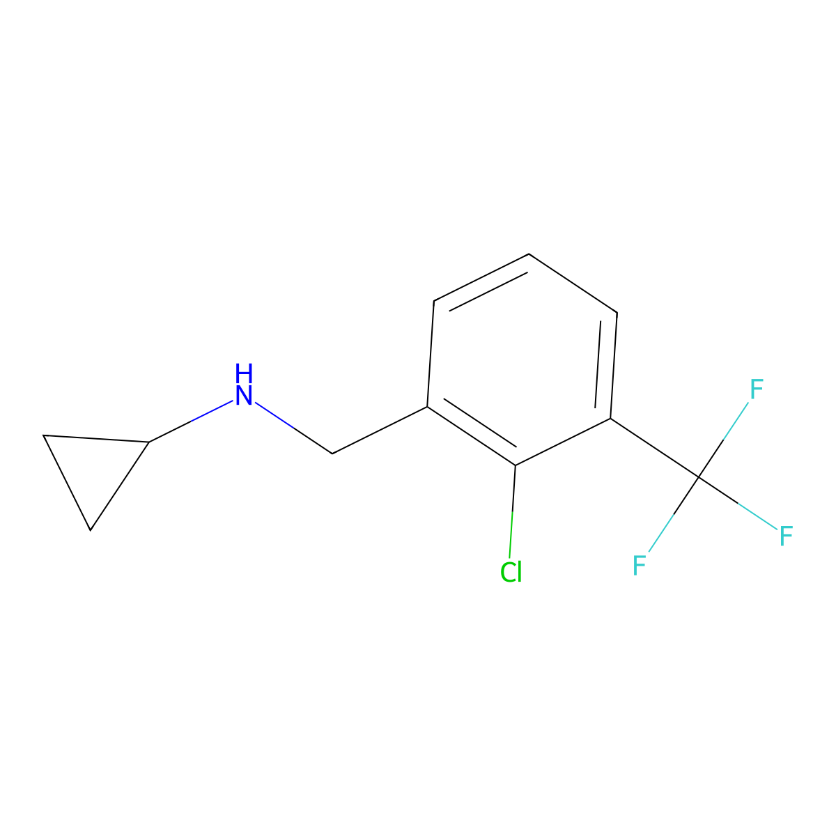 (2-Chloro-3-trifluoromethyl-benzyl)-cyclopropyl-amine molecular structure, CAS 625437-33-4
