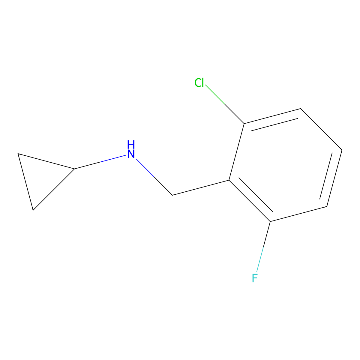 N-[(2-chloro-6-fluorophenyl)methyl]cyclopropanamine molecular structure, CAS 625437-36-7