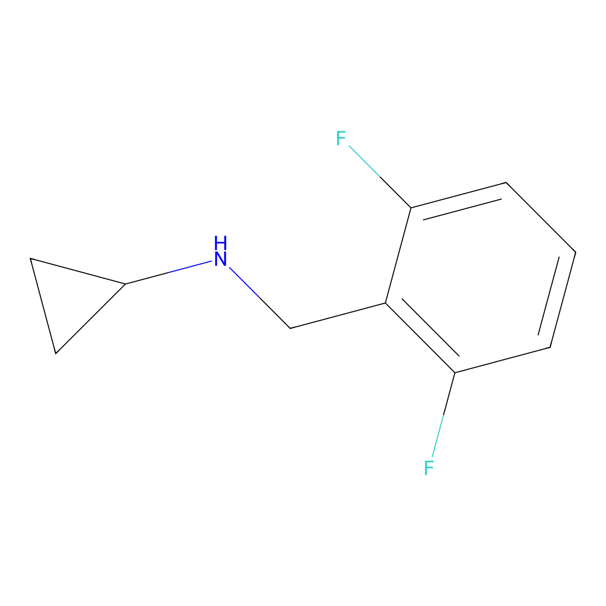 N-[(2,6-difluorophenyl)methyl]cyclopropanamine molecular structure, CAS 625437-37-8
