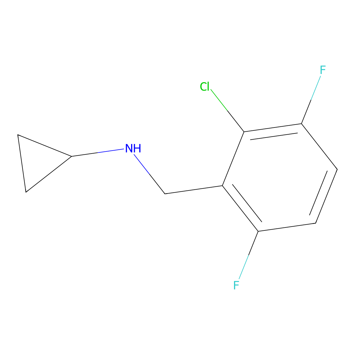 (2-Chloro-3,6-difluorobenzyl)cyclopropylamine molecular structure, CAS 625437-41-4
