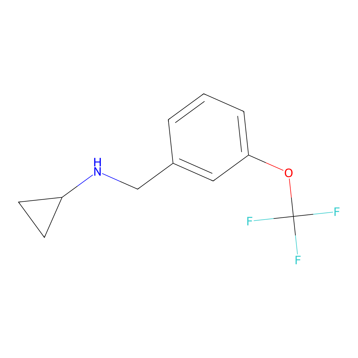 Cyclopropyl-(3-trifluoromethoxybenzyl)amine molecular structure, CAS 625437-43-6