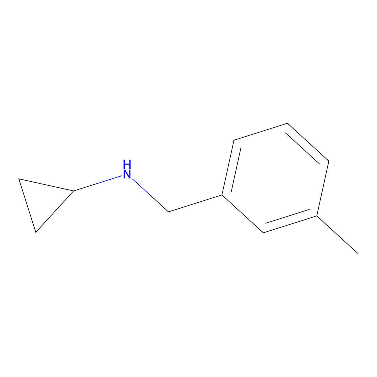 N-((3-Methylphenyl)methyl)cyclopropanamine molecular structure, CAS 625437-44-7