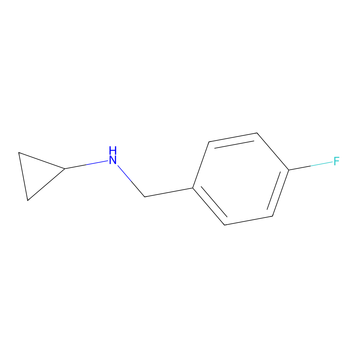 N-[(4-fluorophenyl)methyl]cyclopropanamine molecular structure, CAS 625437-46-9