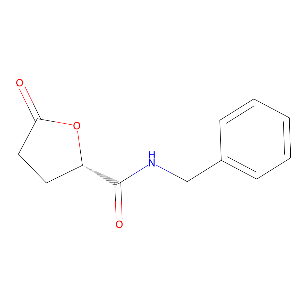 (S)-N-Benzyl-5-oxotetrahydrofuran-2-carboxamide molecular structure, CAS 625437-73-2