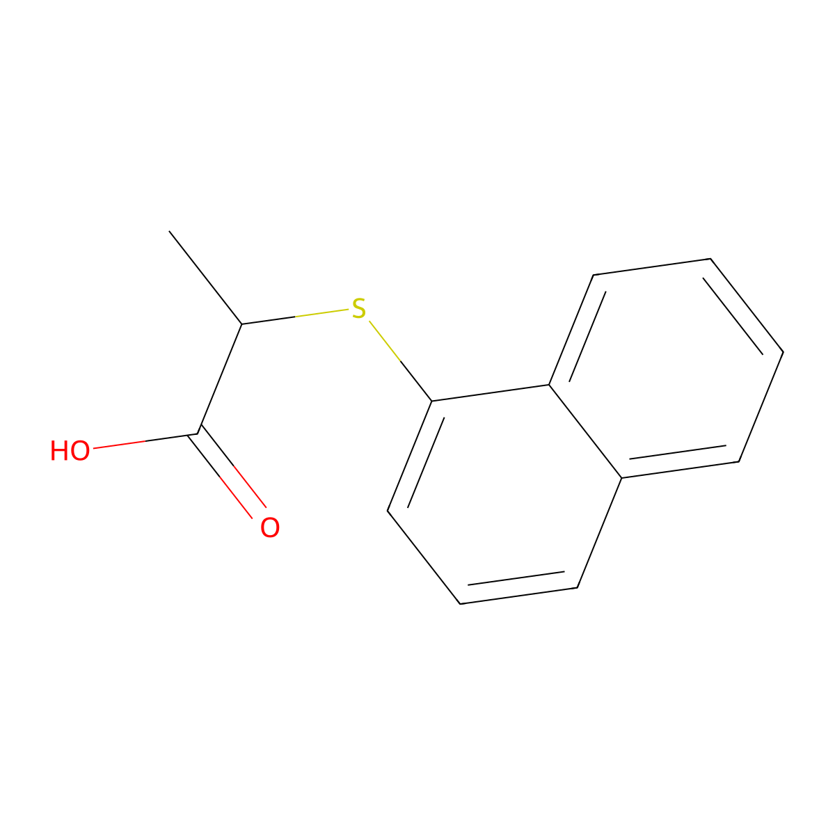 Propanoic acid, 2-(1-naphthalenylthio)- molecular structure, CAS 62544-94-9