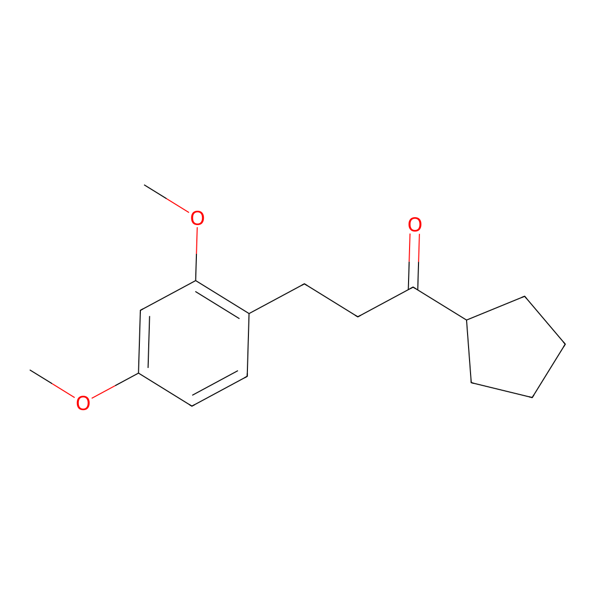 1-Cyclopentyl-3-(2,4-dimethoxyphenyl)propan-1-one molecular structure, CAS 625445-85-4
