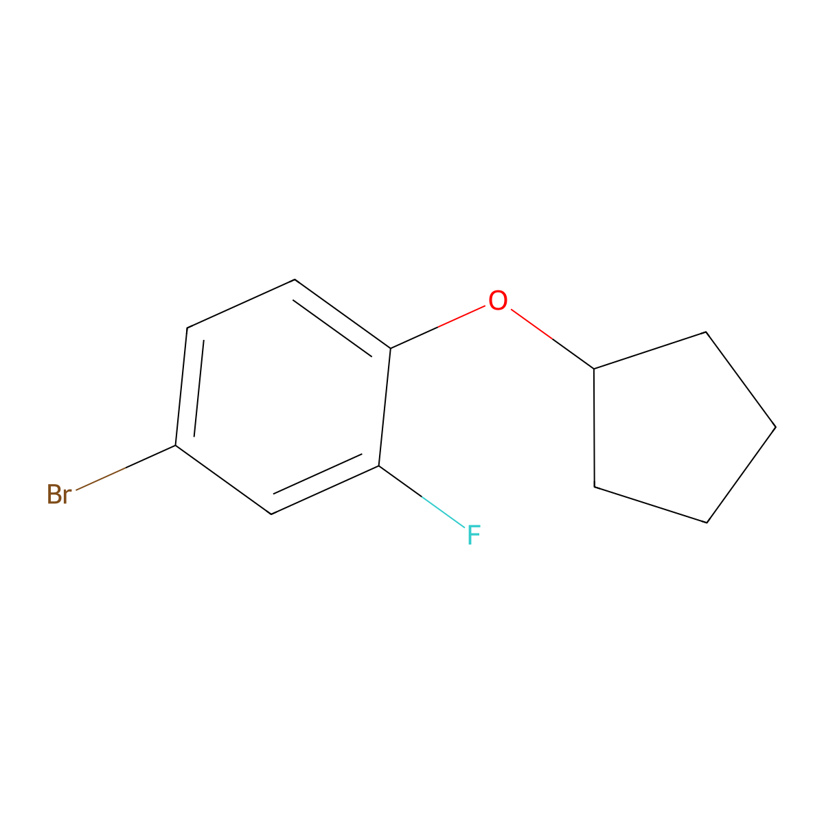 4-Bromo-1-(cyclopentyloxy)-2-fluorobenzene molecular structure, CAS 625446-46-0