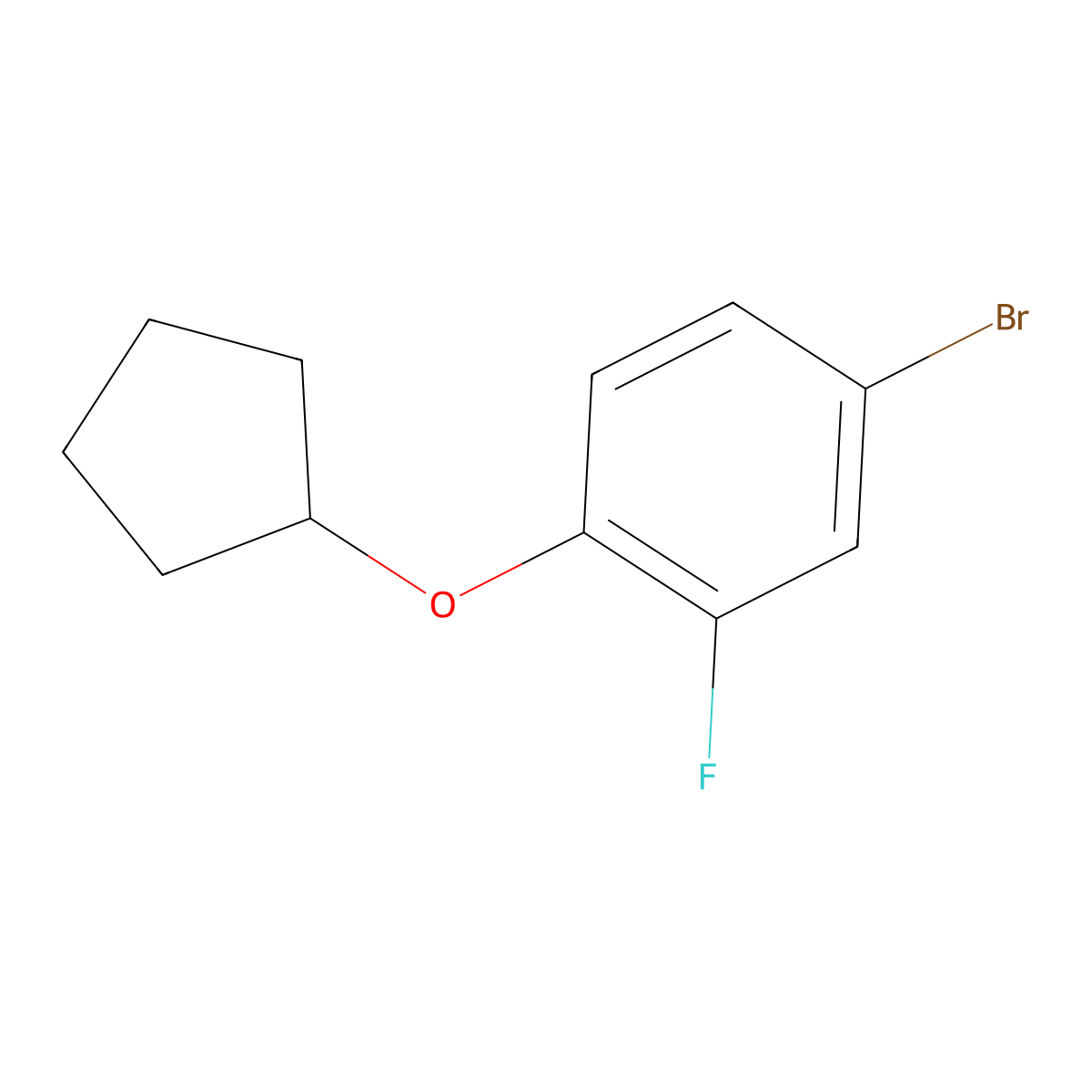 4-Bromo-1-(cyclopentyloxy)-2-fluorobenzene molecular structure, CAS 625446-46-0