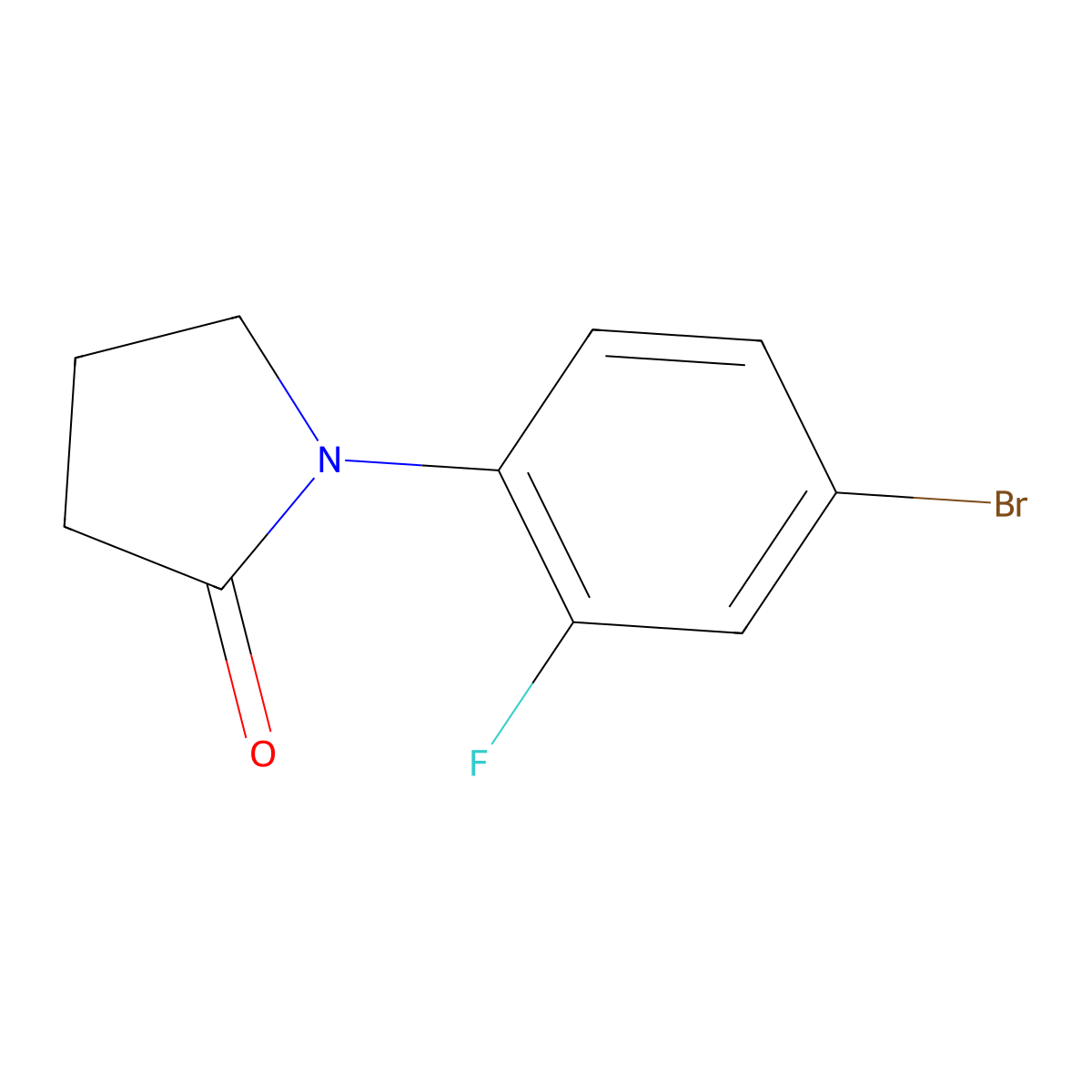 1-(4-Bromo-2-fluorophenyl)pyrrolidin-2-one molecular structure, CAS 625446-50-6
