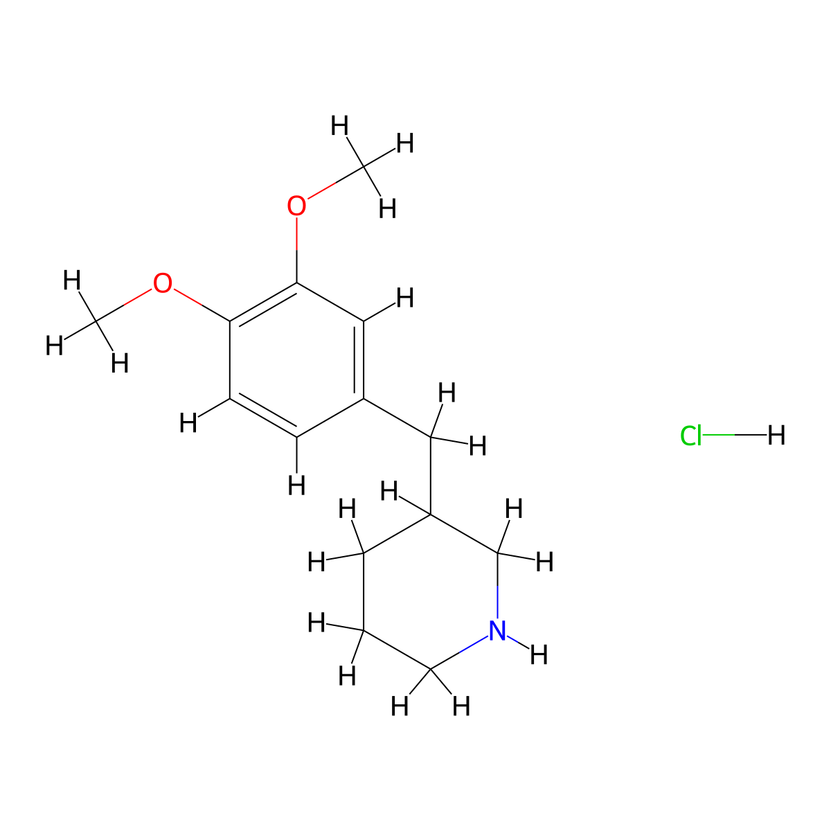 3-(3,4-Dimethoxy-Benzyl)-Piperidine Hydrochloride molecular structure, CAS 625454-24-2