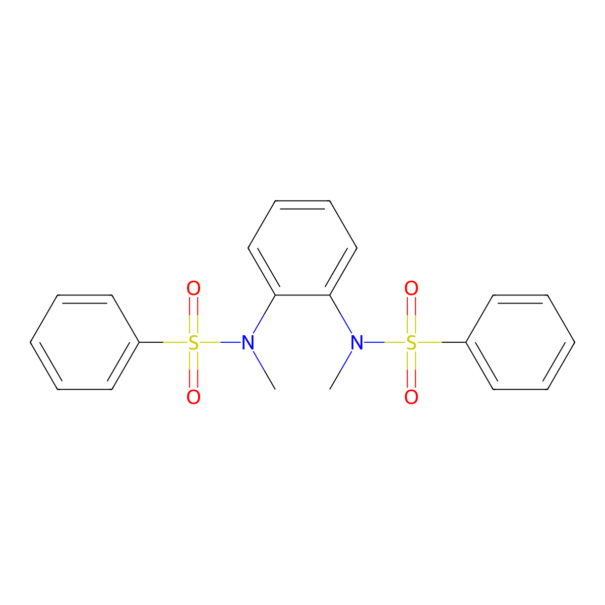 N,N'-1,2-Phenylenebis[N-methylbenzenesulfonamide] molecular structure, CAS 625459-09-8
