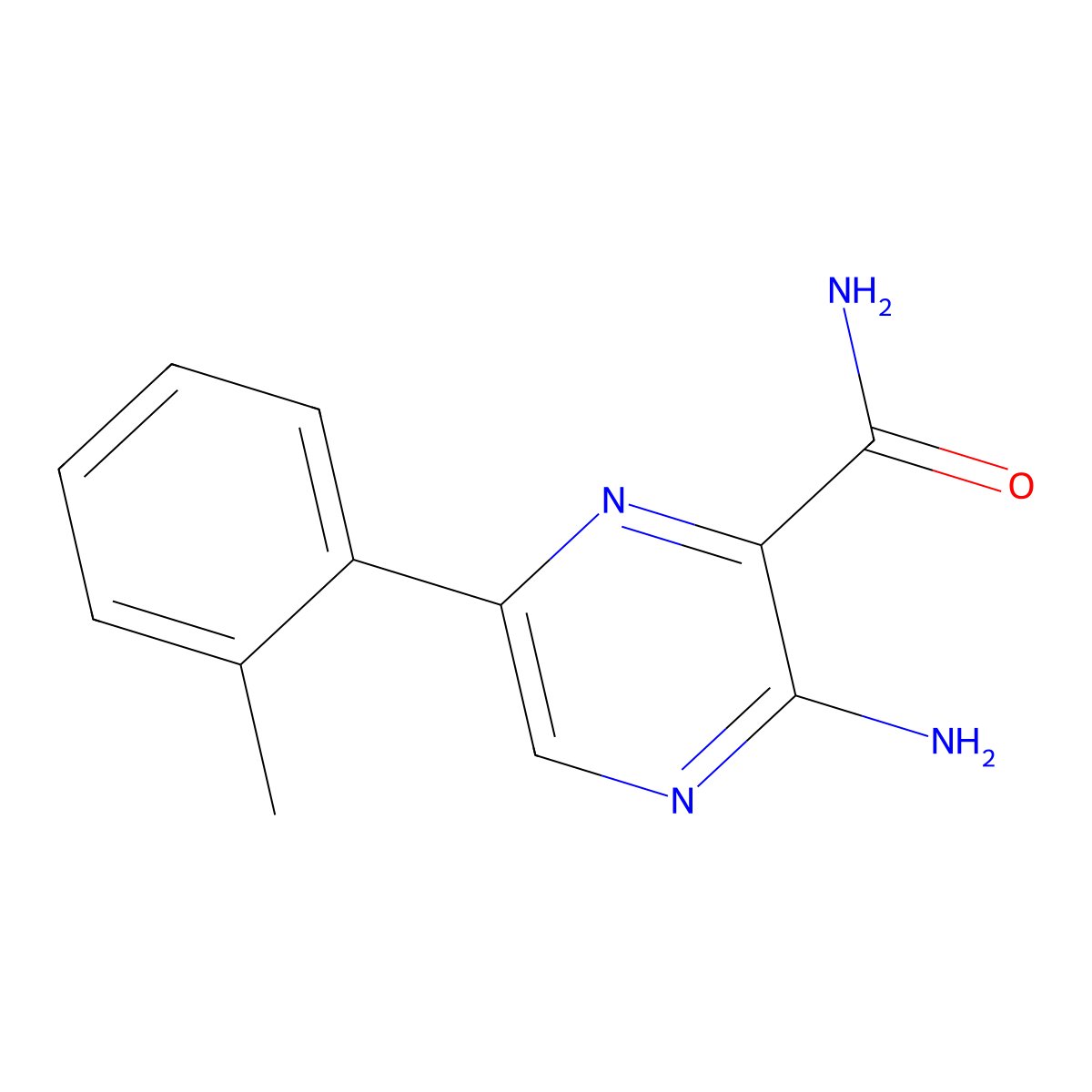 3-Amino-6-(o-tolyl)pyrazine-2-carboxamide molecular structure, CAS 625459-40-7