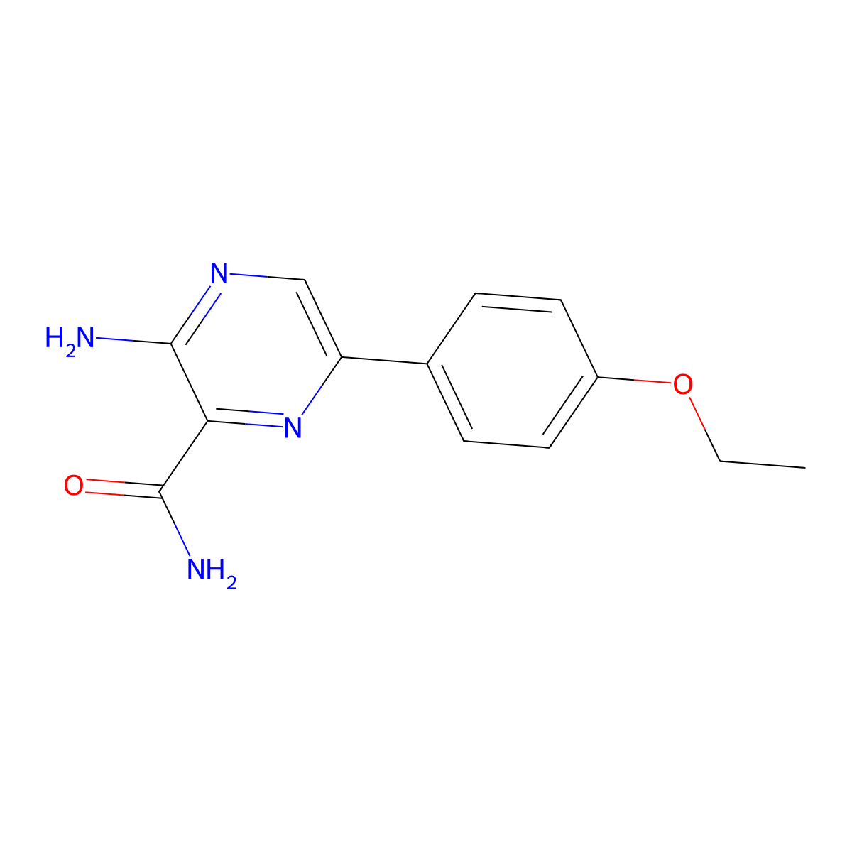 3-amino-6-(4-ethoxyphenyl)-2-Pyrazinecarboxamide molecular structure, CAS 625459-51-0