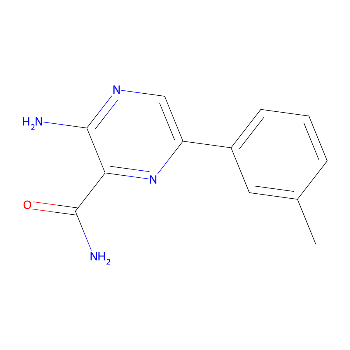 3-Amino-6-(m-tolyl)pyrazine-2-carboxamide molecular structure, CAS 625459-69-0