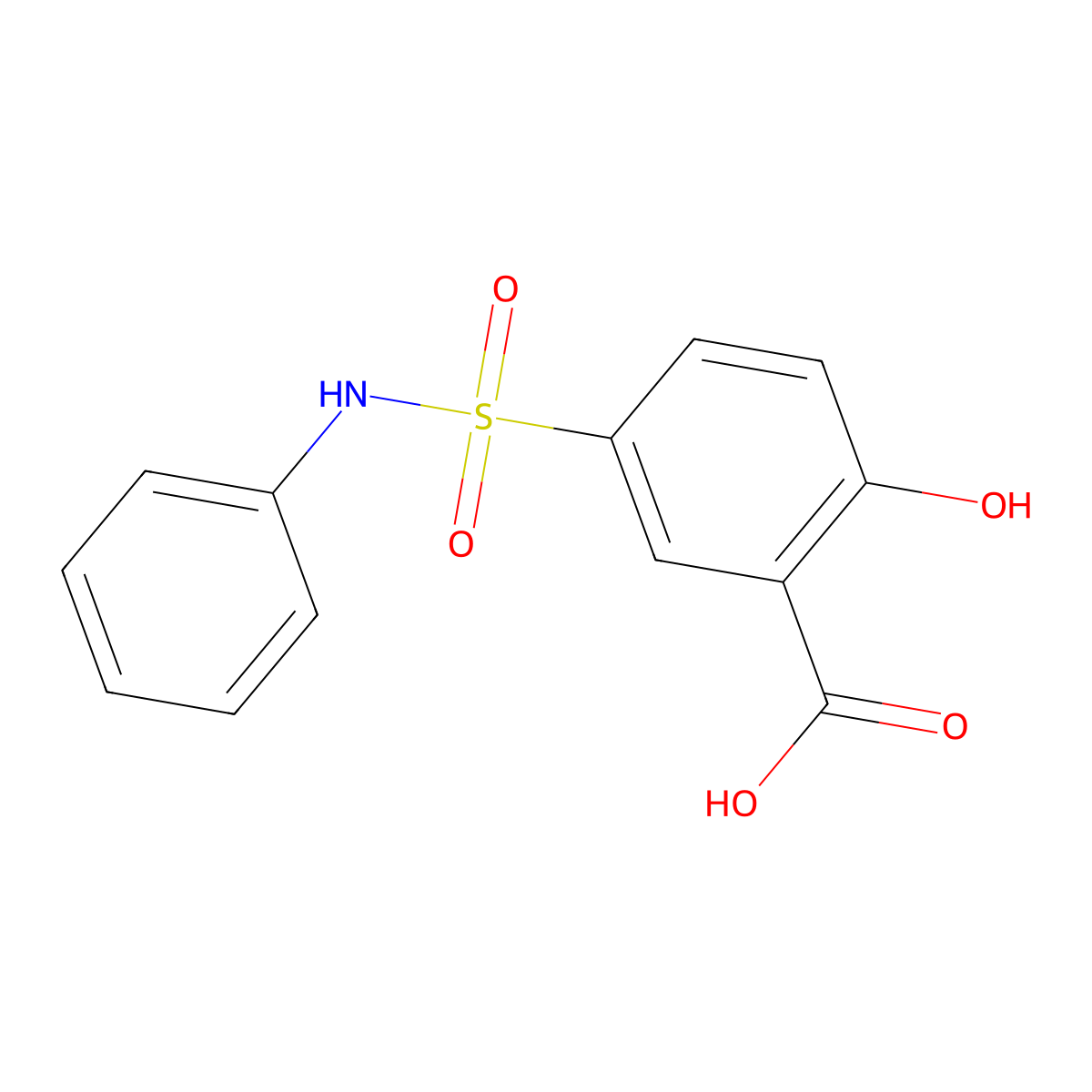 Benzoic acid, 2-hydroxy-5-[(phenylamino)sulfonyl]- molecular structure, CAS 62547-03-9