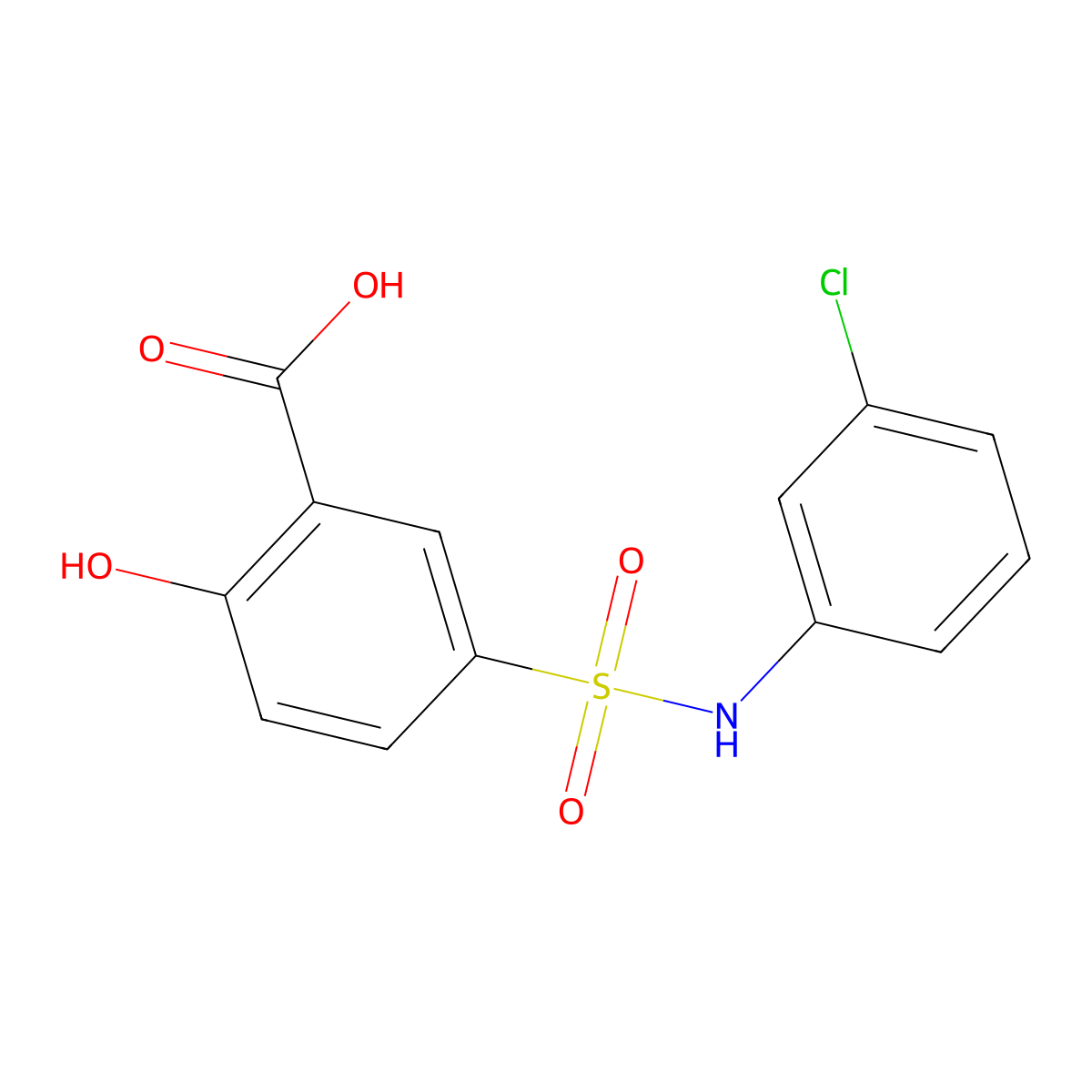 5-[(3-Chlorophenyl)sulfamoyl]-2-hydroxybenzoic acid molecular structure, CAS 62547-10-8