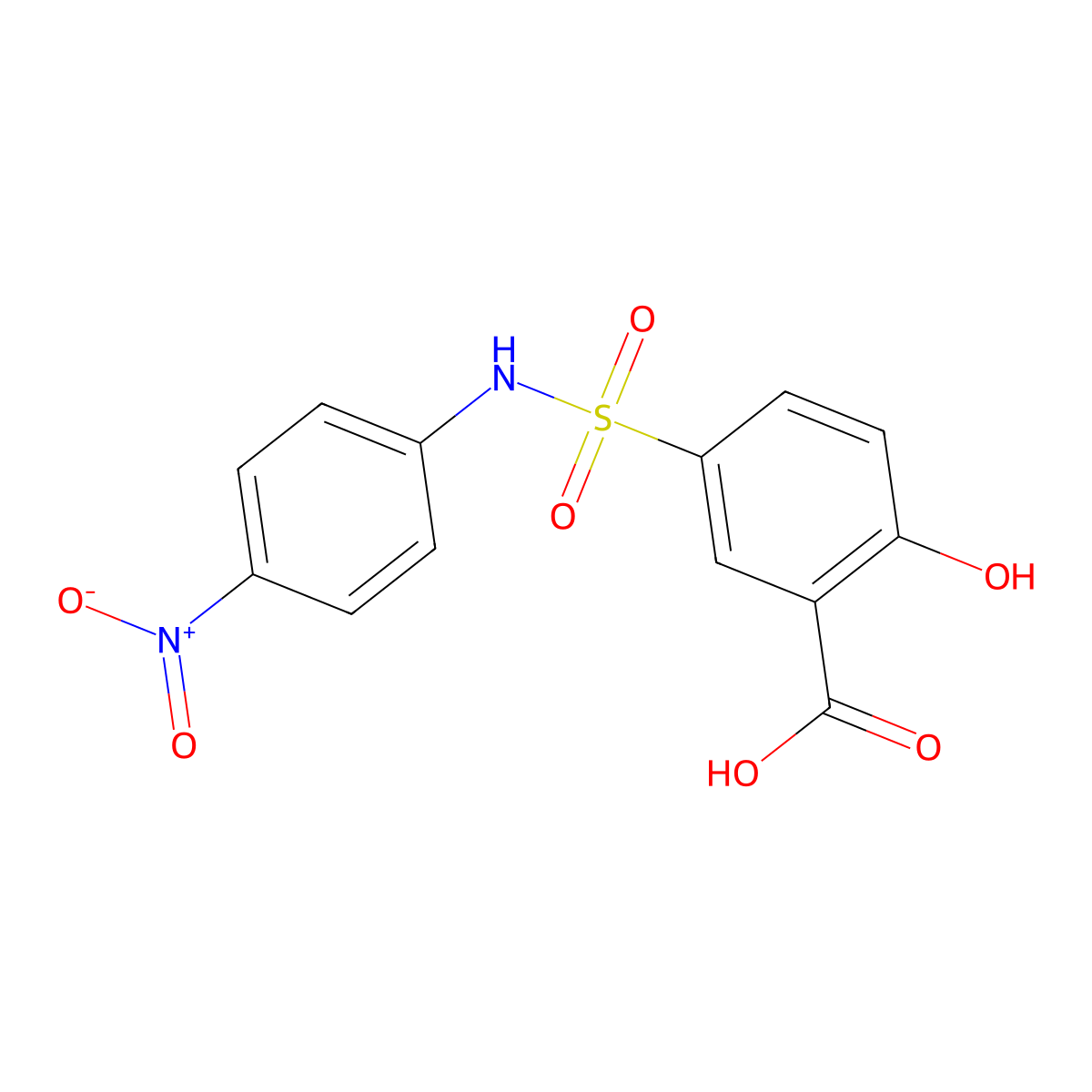 2-Hydroxy-5-(4-nitro-phenylsulfamoyl)-benzoic acid molecular structure, CAS 62547-14-2