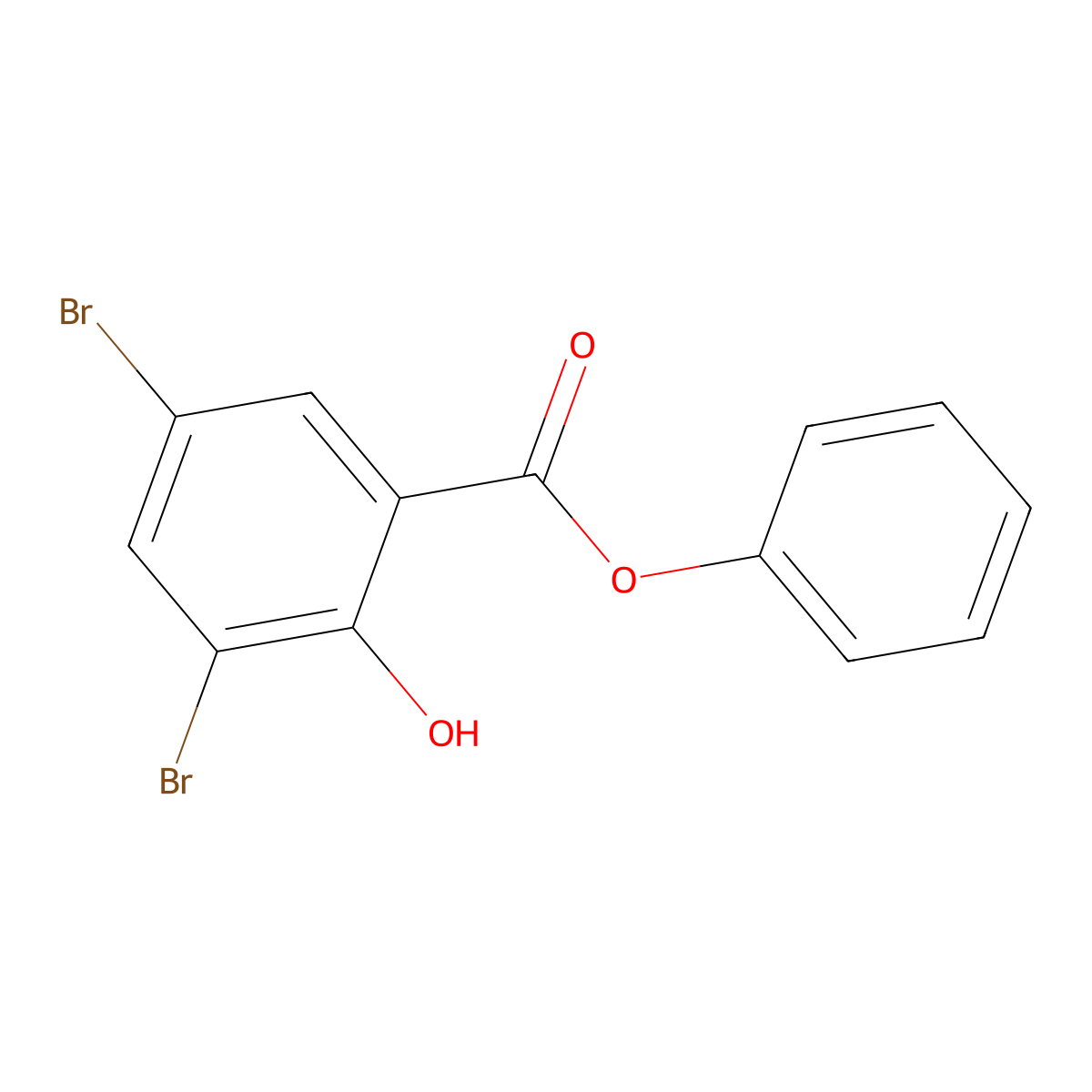 Phenyl 3,5-dibromo-2-hydroxybenzoate molecular structure, CAS 62547-35-7
