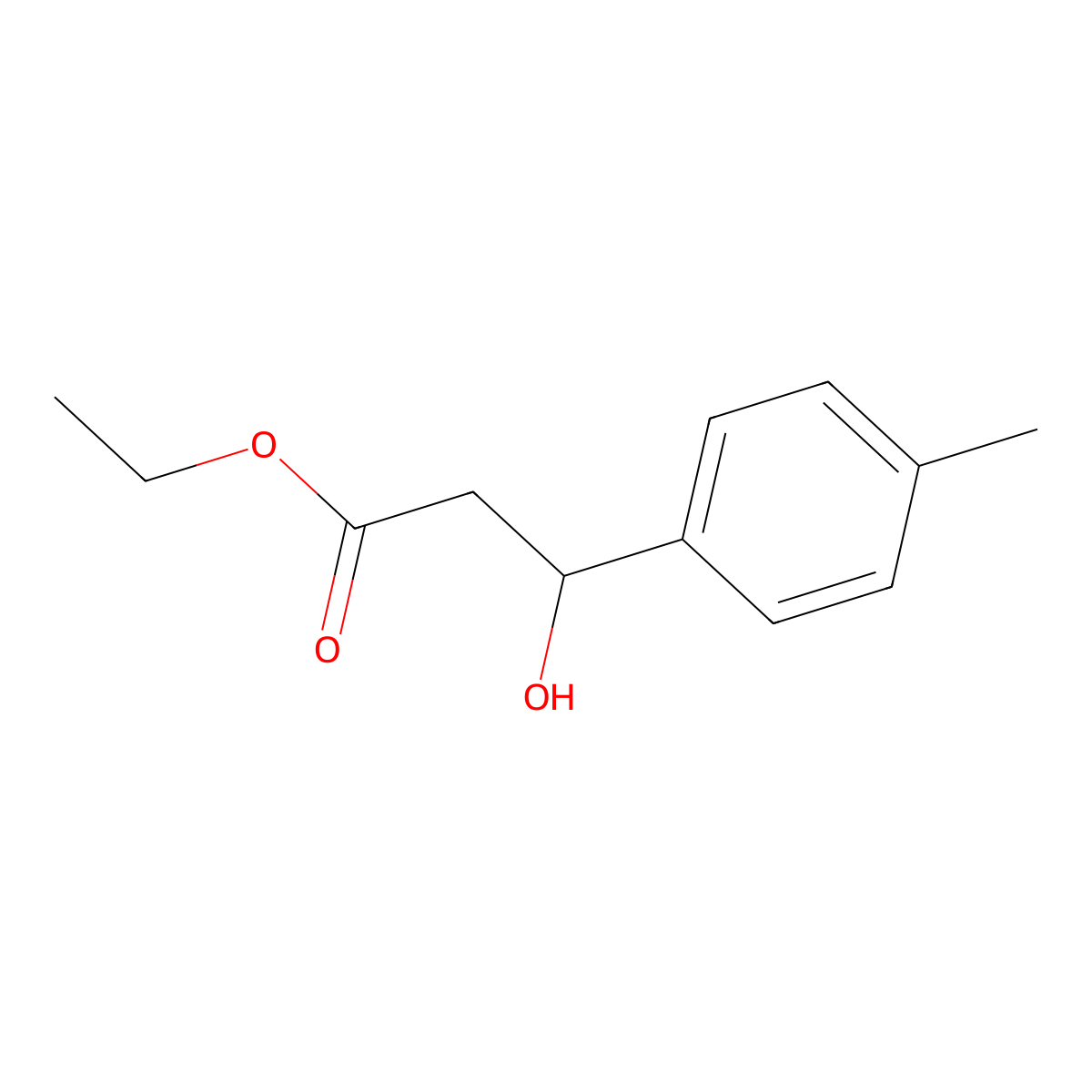 Ethyl 3-hydroxy-3-(p-tolyl)propanoate molecular structure, CAS 62547-72-2