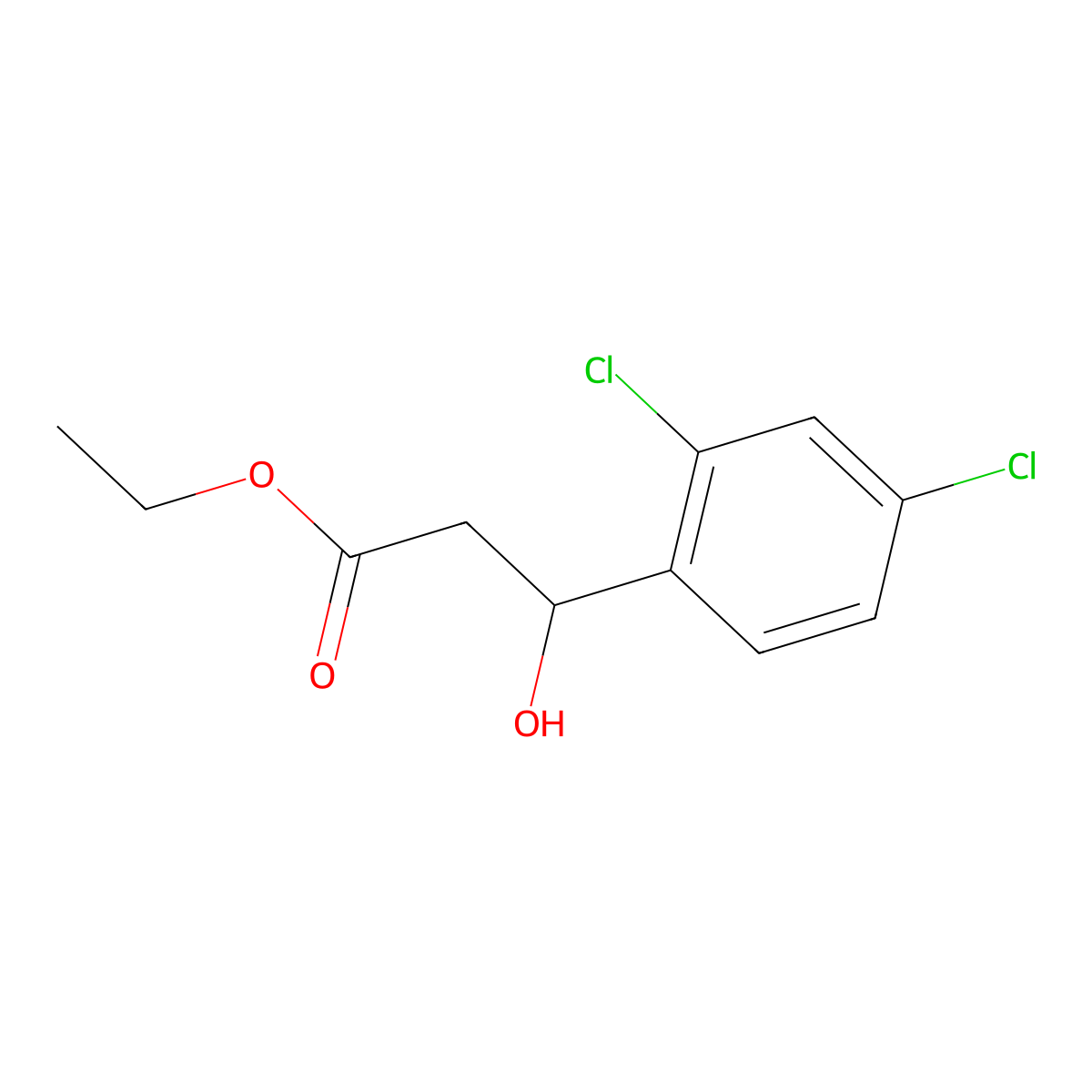 Ethyl 3-(2,4-Dichlorophenyl)-3-hydroxypropanoate molecular structure, CAS 62547-76-6