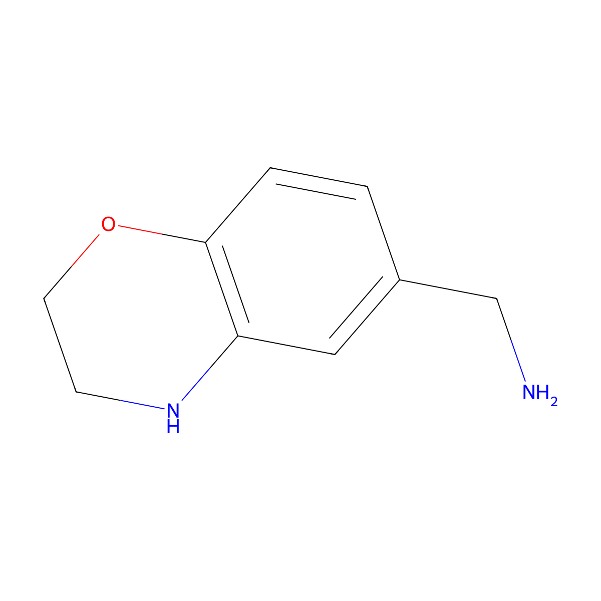 (3,4-Dihydro-2H-benzo[b][1,4]oxazin-6-yl)methanamine molecular structure, CAS 625470-50-0
