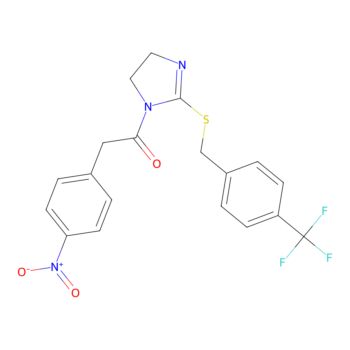 2-(4-nitrophenyl)-1-(2-((4-(trifluoromethyl)benzyl)thio)-4,5-dihydro-1H-imidazol-1-yl)ethanone molecular structure, CAS 6255-32-9