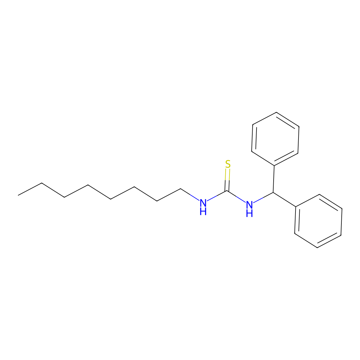 Thiourea, N-(diphenylmethyl)-N'-octyl- molecular structure, CAS 62551-96-6