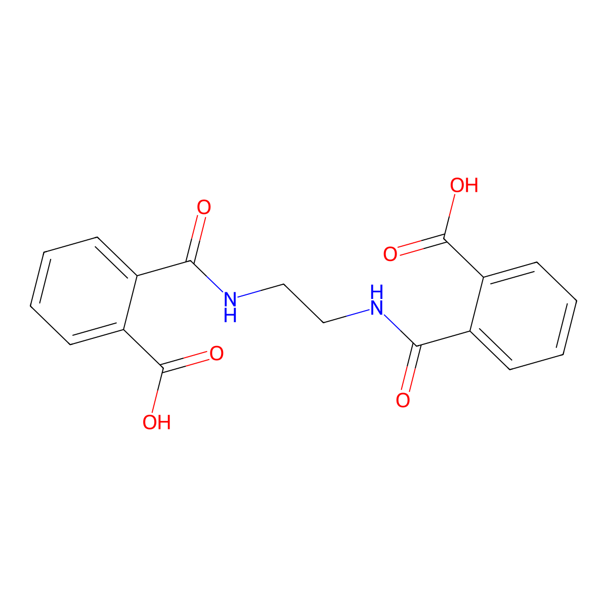 2,2'-(1,2-Ethanediylbis(iminocarbonyl))bisbenzoic acid molecular structure, CAS 62554-97-6