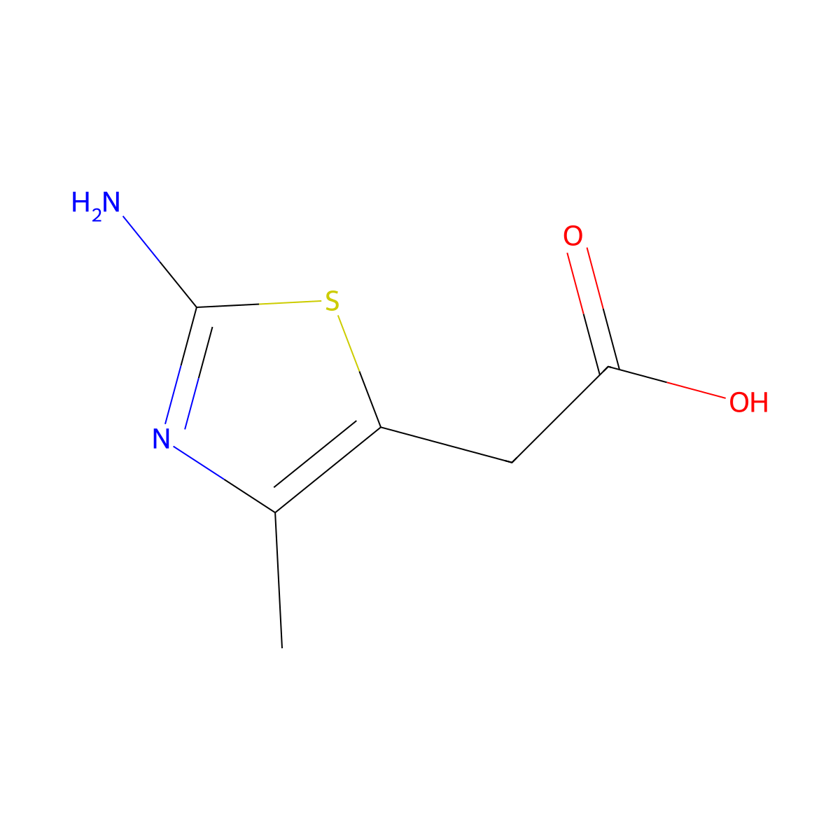 (2-Amino-4-methyl-1,3-thiazol-5-yl)acetic acid molecular structure, CAS 62556-93-8