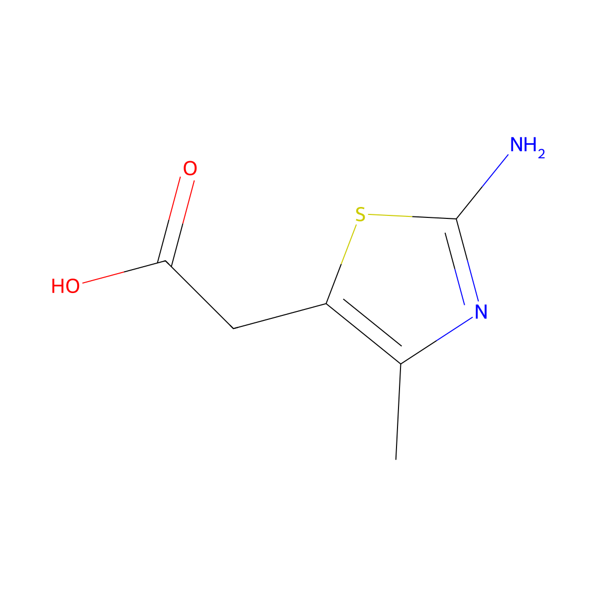 (2-Amino-4-methyl-1,3-thiazol-5-yl)acetic acid molecular structure, CAS 62556-93-8