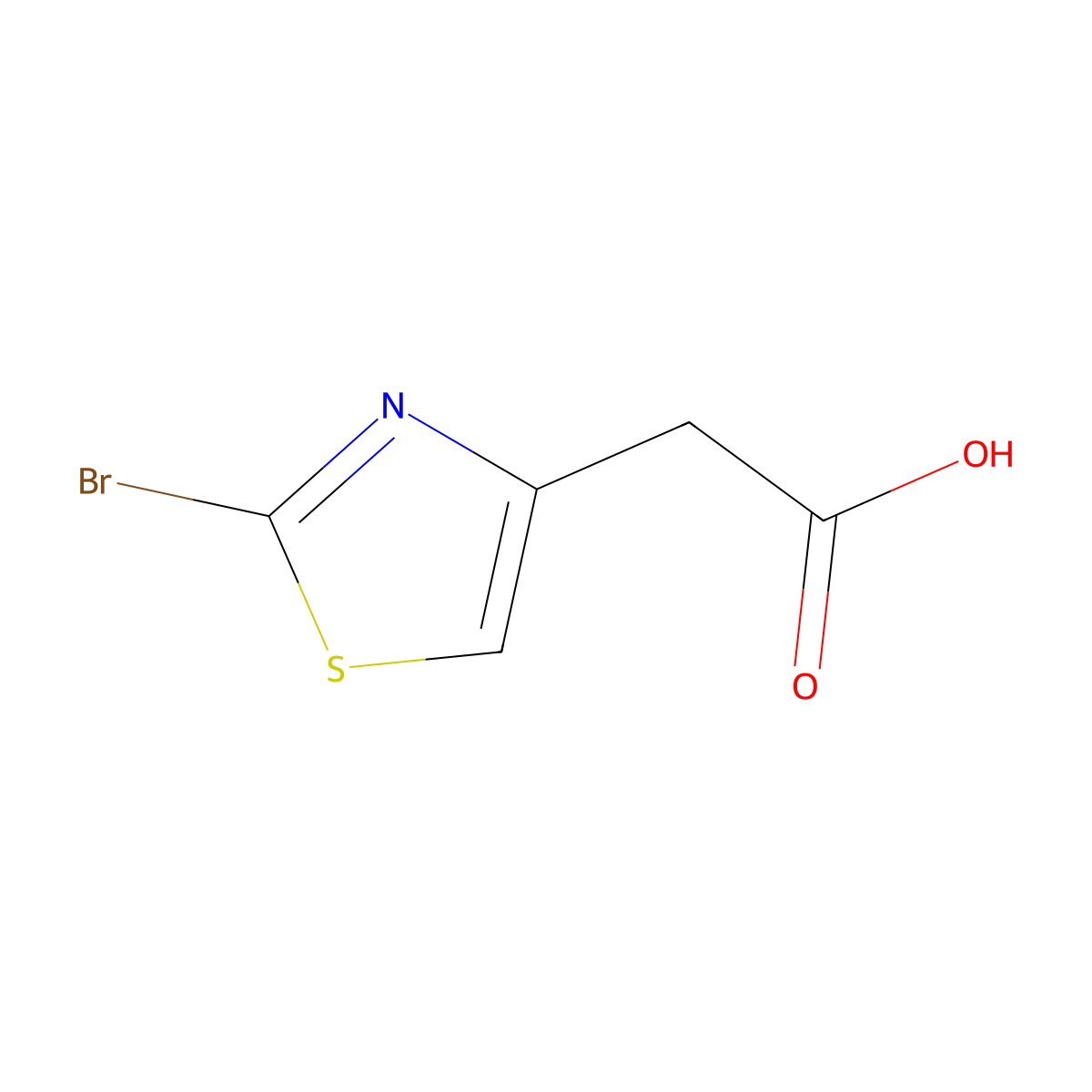 2-(2-Bromo-1,3-thiazol-4-yl)acetic acid molecular structure, CAS 62557-07-7