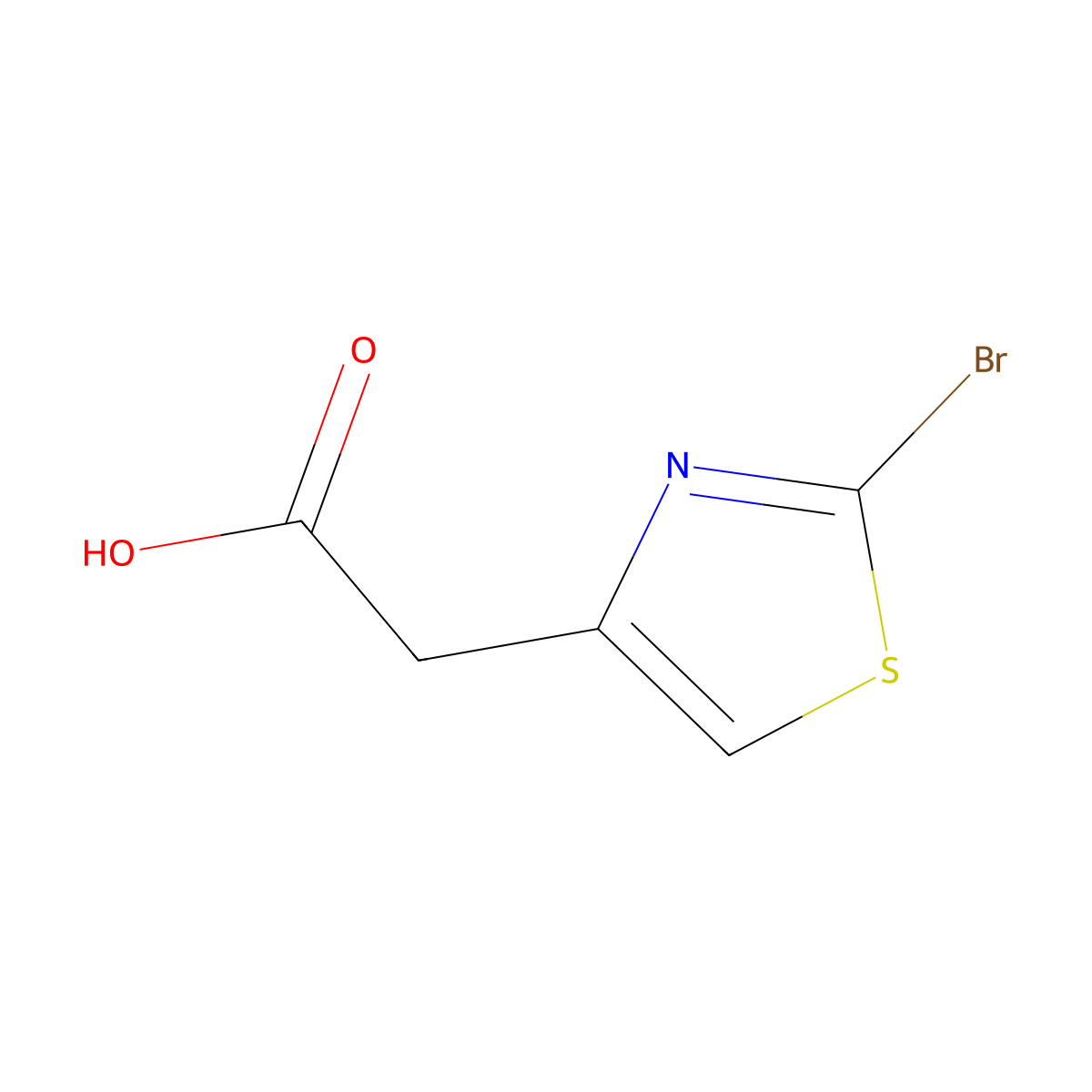 2-(2-Bromo-1,3-thiazol-4-yl)acetic acid molecular structure, CAS 62557-07-7