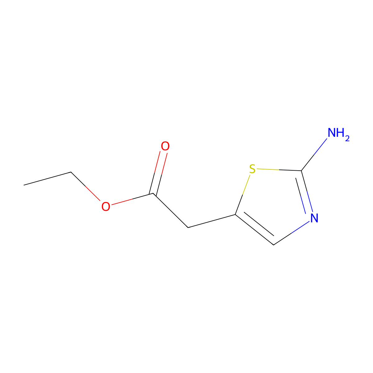 Ethyl 2-(2-amino-1,3-thiazol-5-yl)acetate molecular structure, CAS 62557-32-8