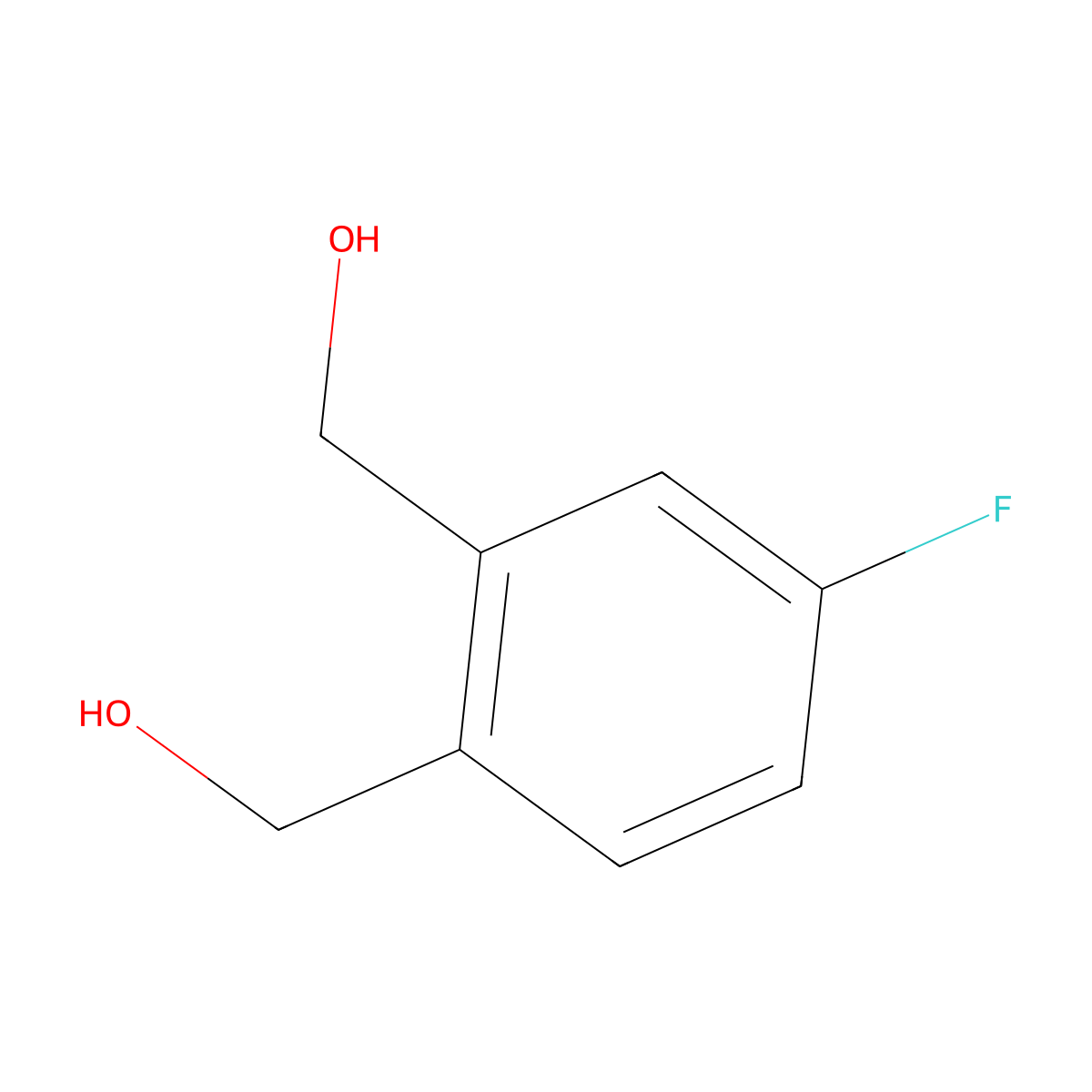 (4-Fluoro-1,2-phenylene)dimethanol molecular structure, CAS 62558-08-1