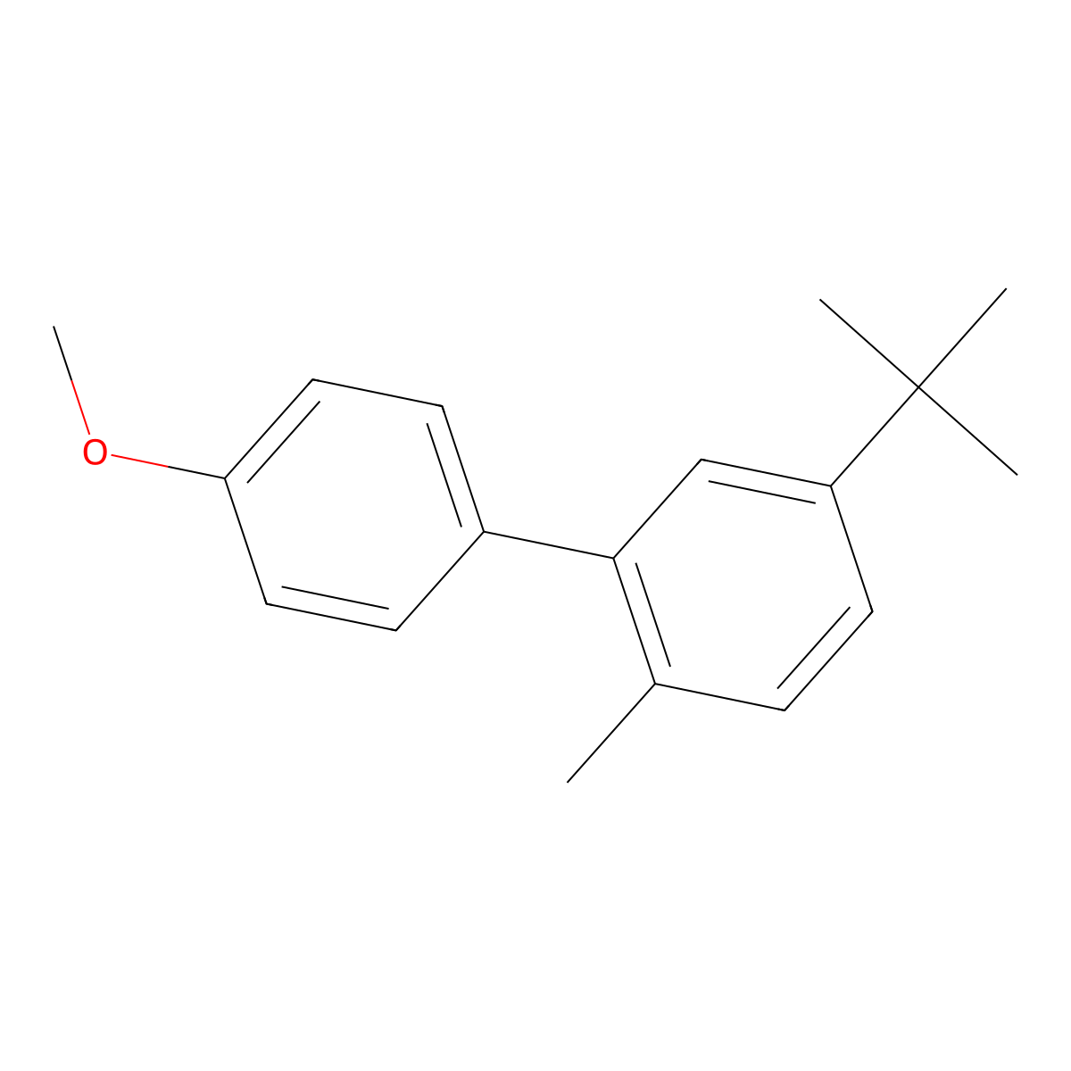 5-tert-Butyl-4'-methoxy-2-methyl-1,1'-biphenyl molecular structure, CAS 62559-16-4
