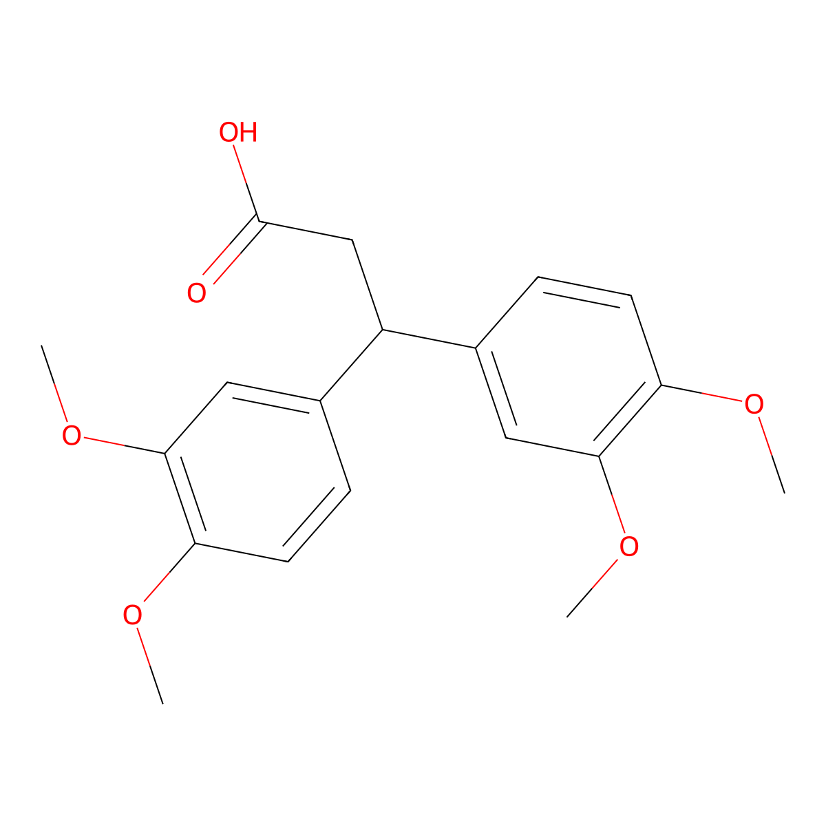 3,3-Bis(3,4-dimethoxyphenyl)propanoic acid molecular structure, CAS 6256-05-9