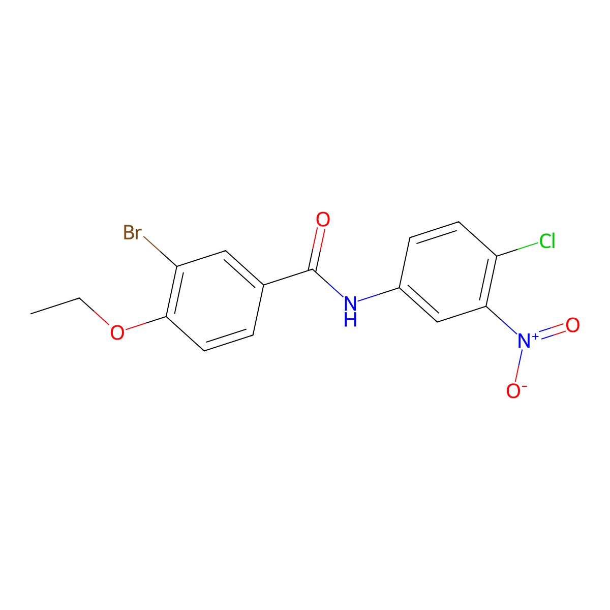3-bromo-N-(4-chloro-3-nitrophenyl)-4-ethoxybenzamide molecular structure, CAS 6256-06-0