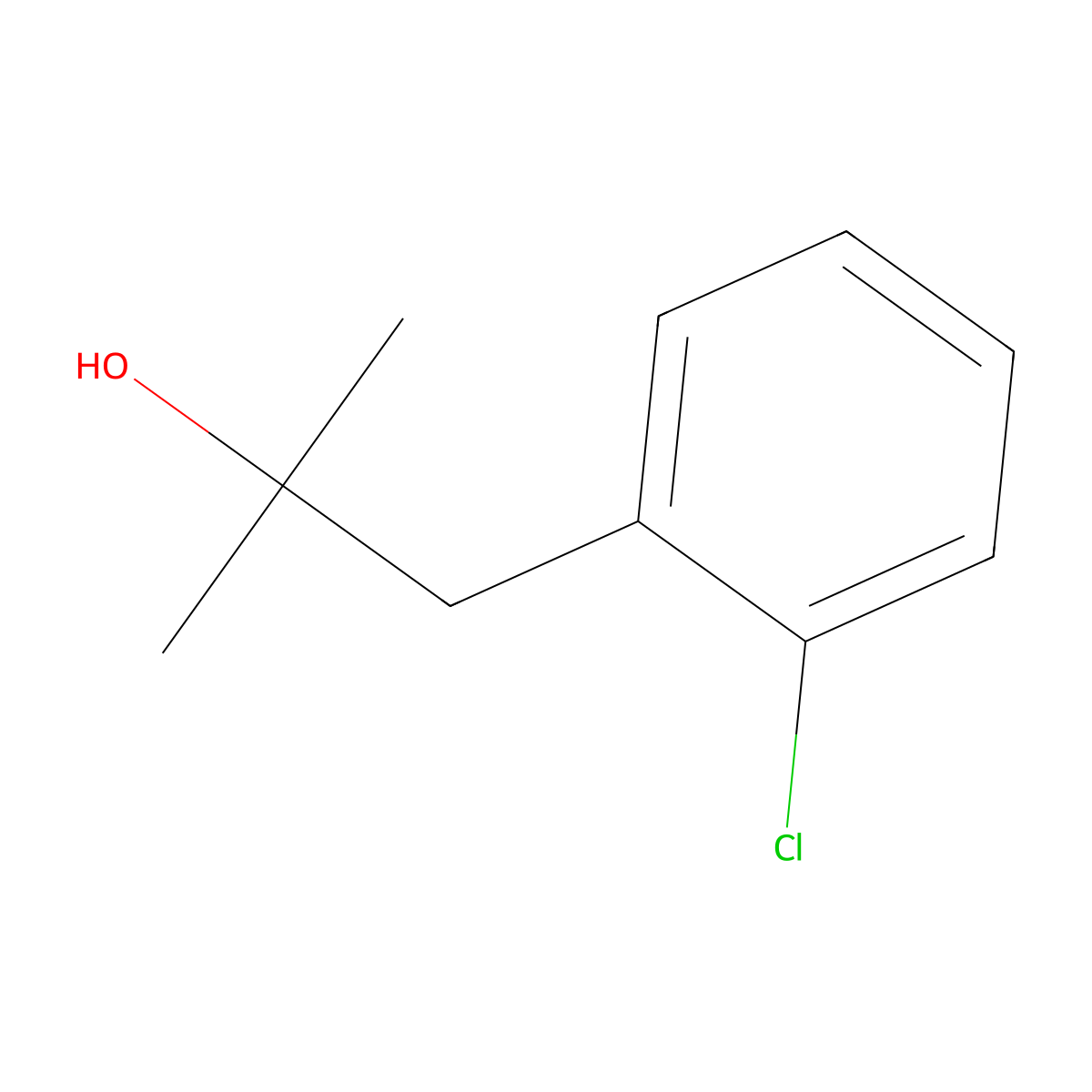 Benzeneethanol, 2-chloro-alpha,alpha-dimethyl- molecular structure, CAS 6256-31-1