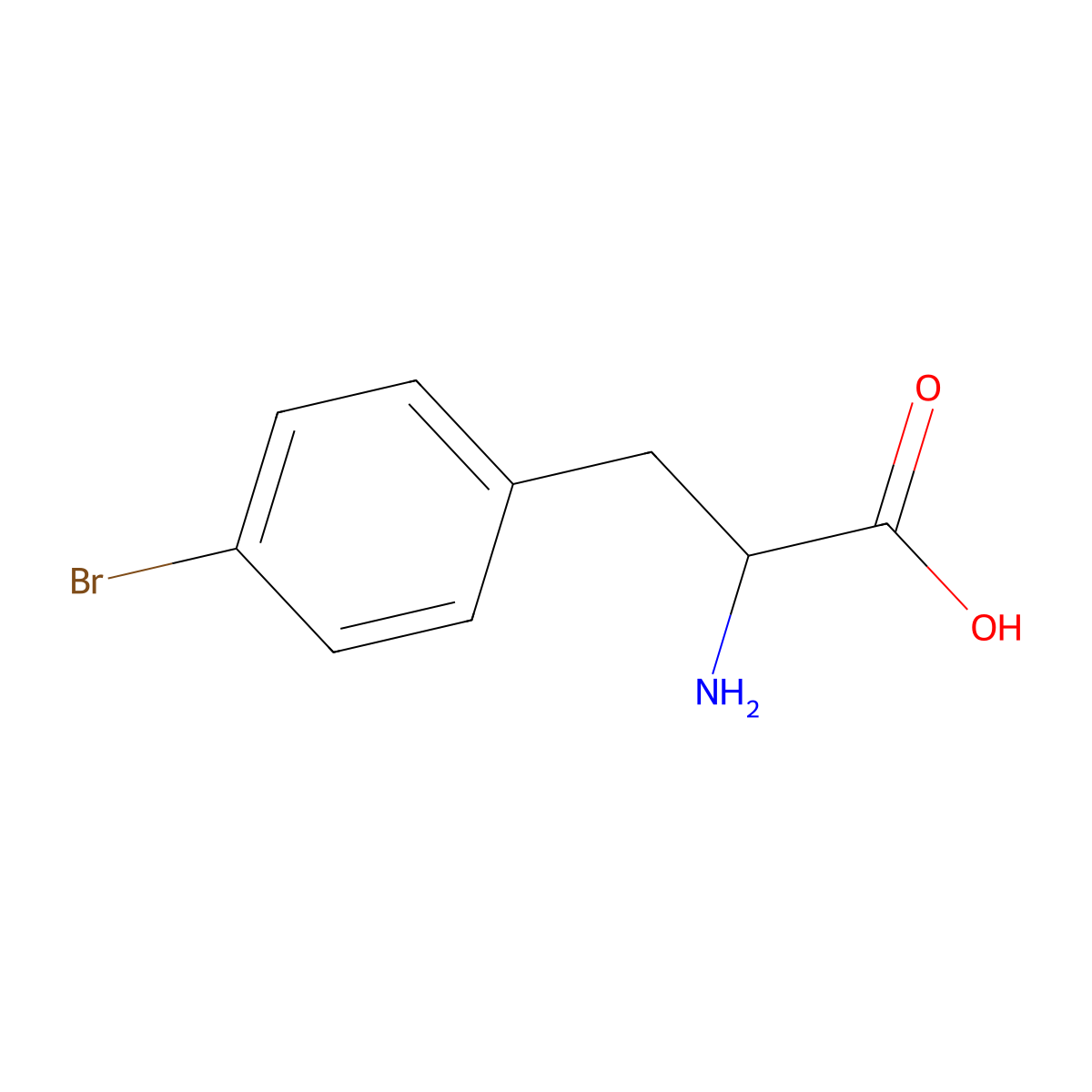 (R)-2-amino-3-(4-bromophenyl)propionic acid molecular structure, CAS 62561-74-4