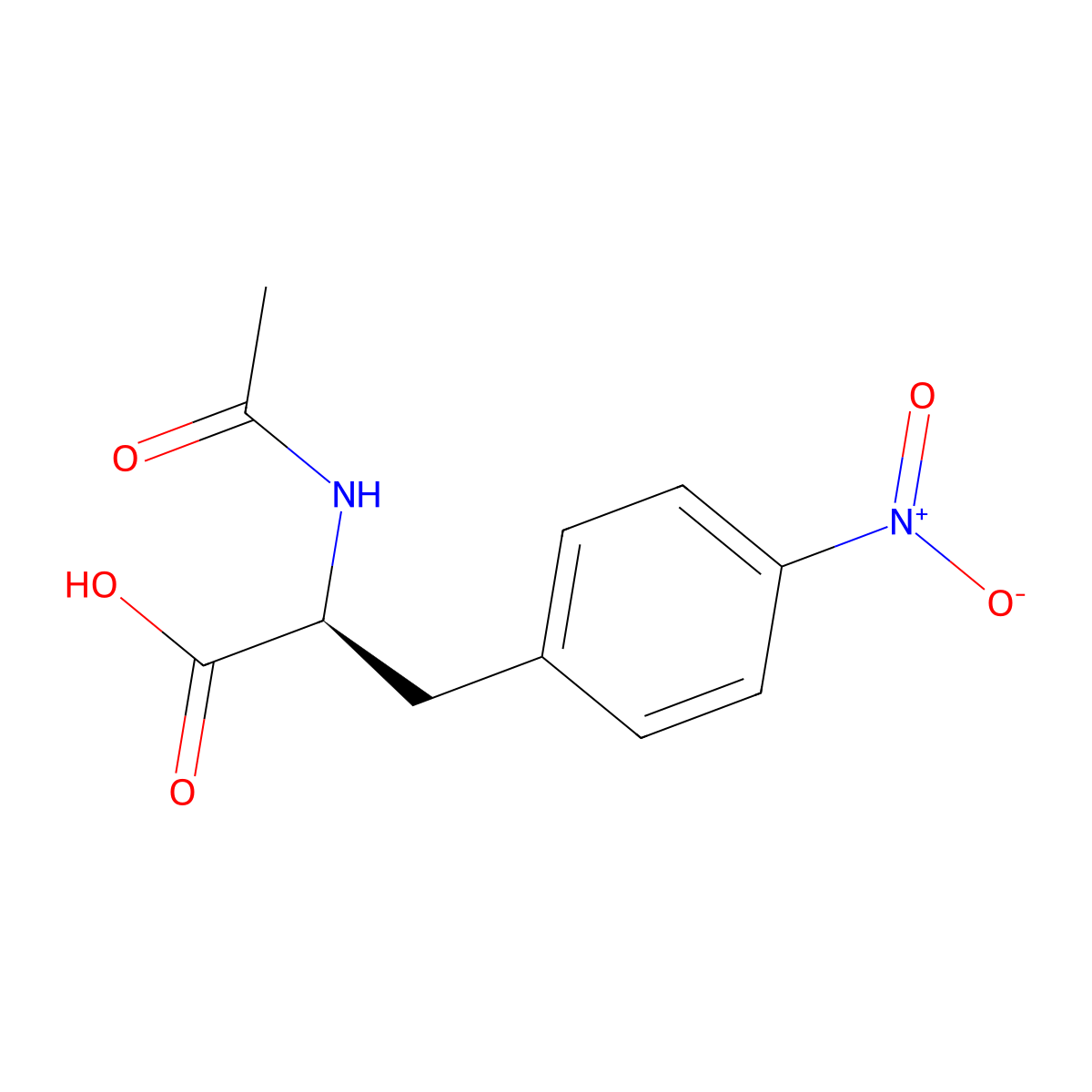 (S)-2-Acetamido-3-(4-nitrophenyl)propanoic acid molecular structure, CAS 62561-97-1