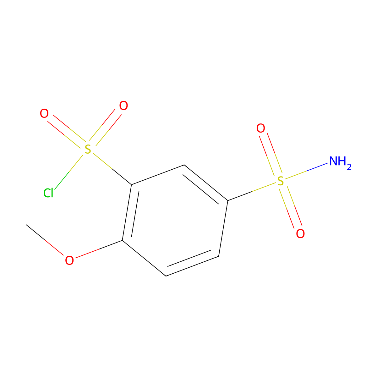 2-Methoxy-5-sulfamoylbenzene-1-sulfonyl chloride molecular structure, CAS 62564-37-8