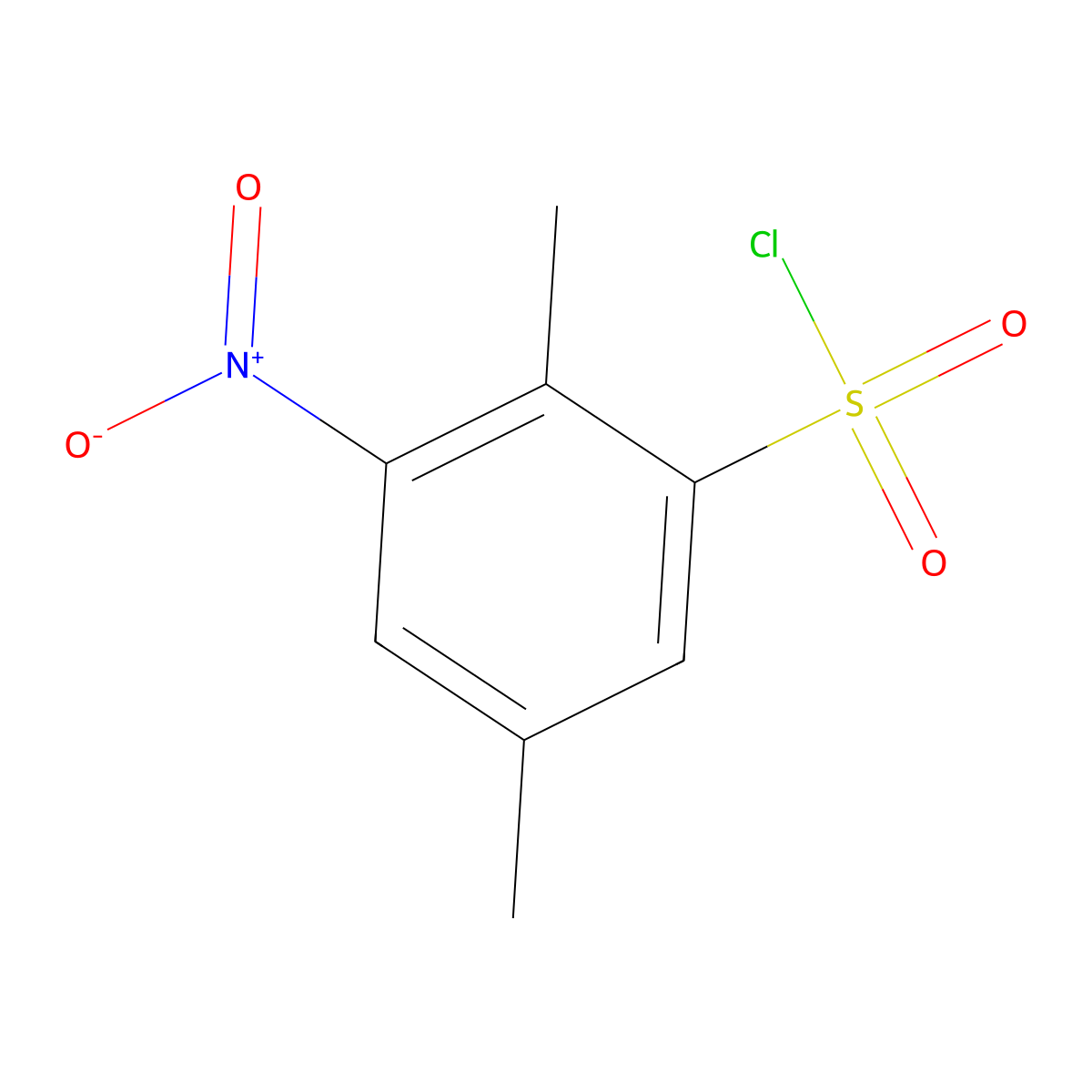2,5-Dimethyl-3-nitrobenzene-1-sulfonyl chloride molecular structure, CAS 62564-49-2