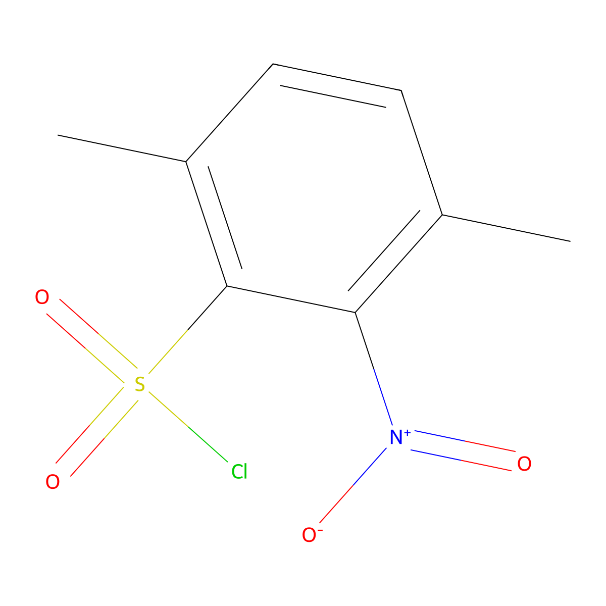 3,6-Dimethyl-2-nitrobenzene-1-sulfonyl chloride molecular structure, CAS 62564-54-9