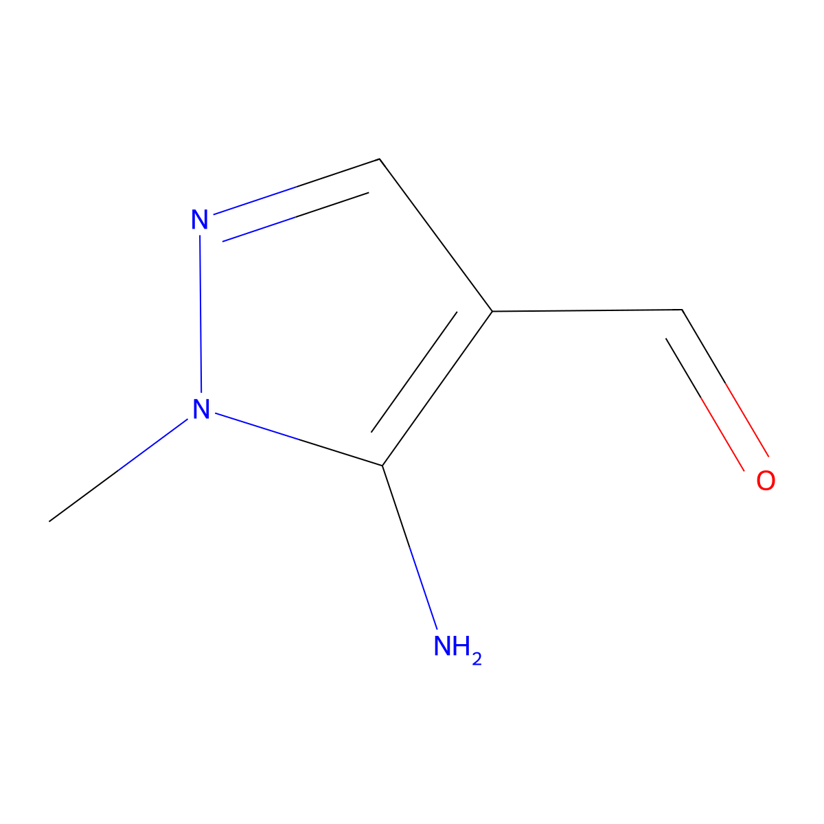 5-amino-1-methyl-1H-pyrazole-4-carbaldehyde molecular structure, CAS 62564-90-3