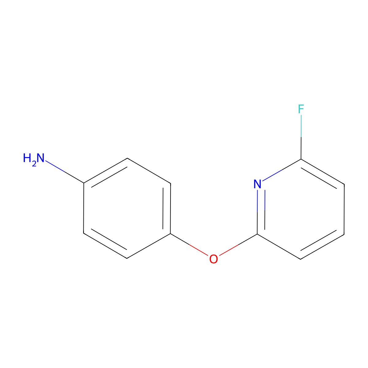 Benzenamine, 4-[(6-fluoro-2-pyridinyl)oxy]- molecular structure, CAS 62566-16-9