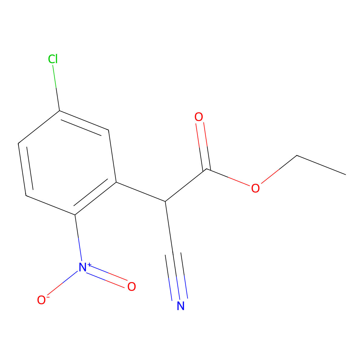 Ethyl 2-(5-chloro-2-nitrophenyl)-2-cyanoacetate molecular structure, CAS 62567-91-3