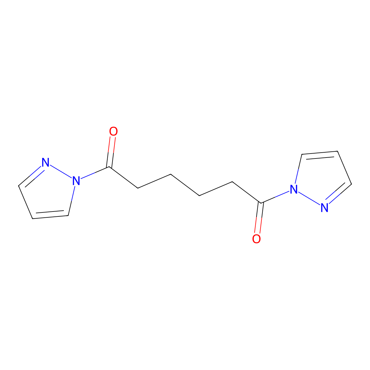 1,6-Di(pyrazol-1-yl)hexane-1,6-dione molecular structure, CAS 62568-86-9