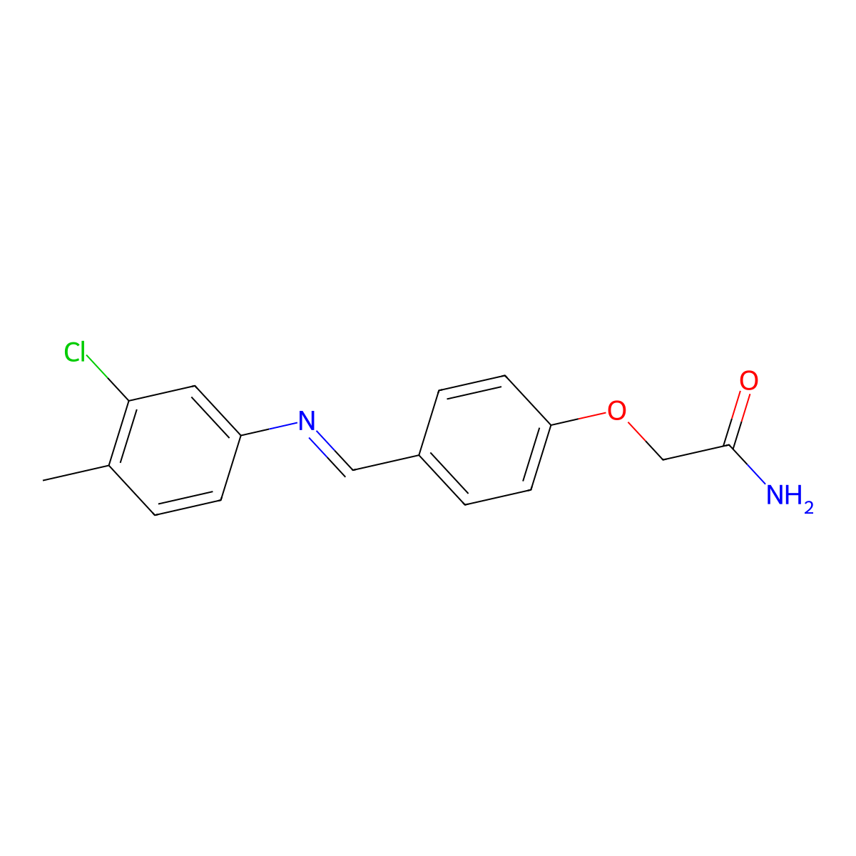 2-(4-{(e)-[(3-Chloro-4-methylphenyl)imino]methyl}phenoxy)acetamide molecular structure, CAS 6257-14-3