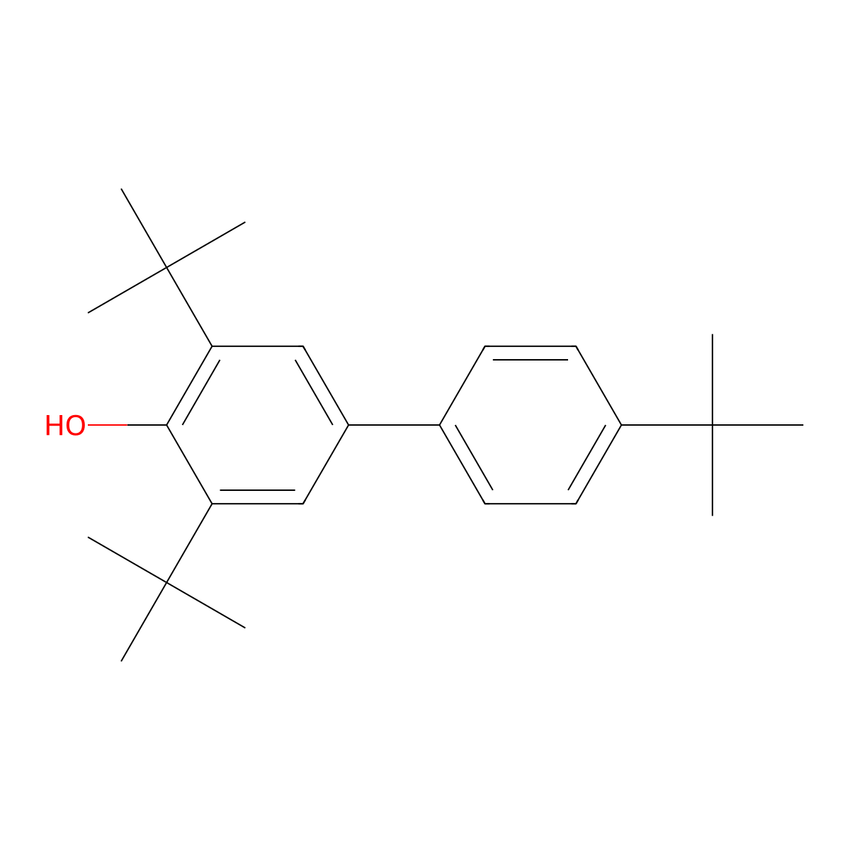 3,4',5-Tris(1,1-dimethylethyl)(1,1'-biphenyl)-4-ol molecular structure, CAS 6257-39-2